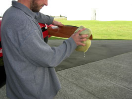 V-1-1 washing a wood prop