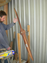 V-3-2 wood prop on balance 