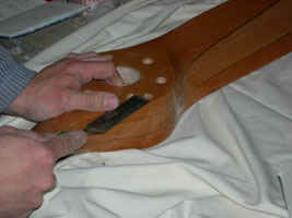 V-3-5 chiseling a prop