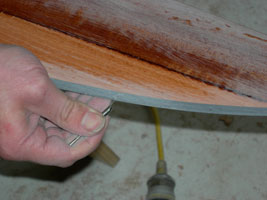 V-5-8 pinholes on leading e